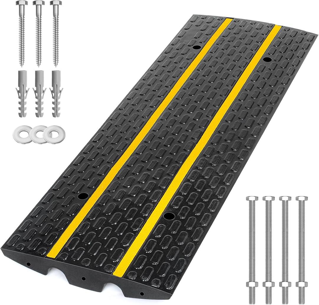 Rubber Driveway Ramps, Heavy Duty 66139lbs Weight Capacity Low Profile Car Ramps, Threshold Ramp for Loading Dock, Garage, Sidewalk, Truck, Scooter, Bike, Motorcycle & Wheelchair