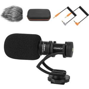 Camera Microphone,Comica CVM-VM10II Professional Video Microphone with Shock Mount, Deadcat,Compact Shotgun Mic Compatible with iPhone,DSLR Camera,Android Smartphones- Perfect for TikTok YouTube Vlog