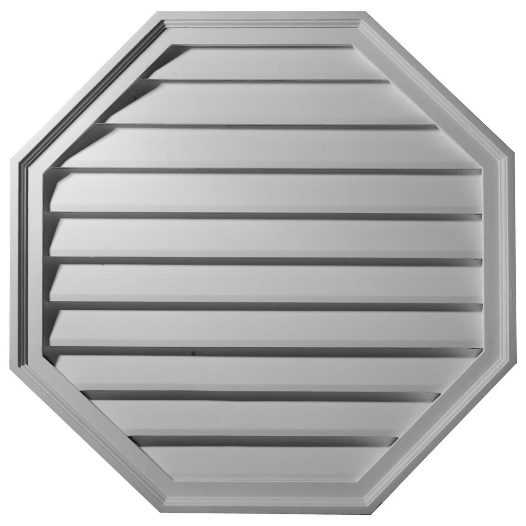 Ekena Millwork 18"W x 18"H x 1 1/8"P, Octagon Gable Vent Louver, Functional