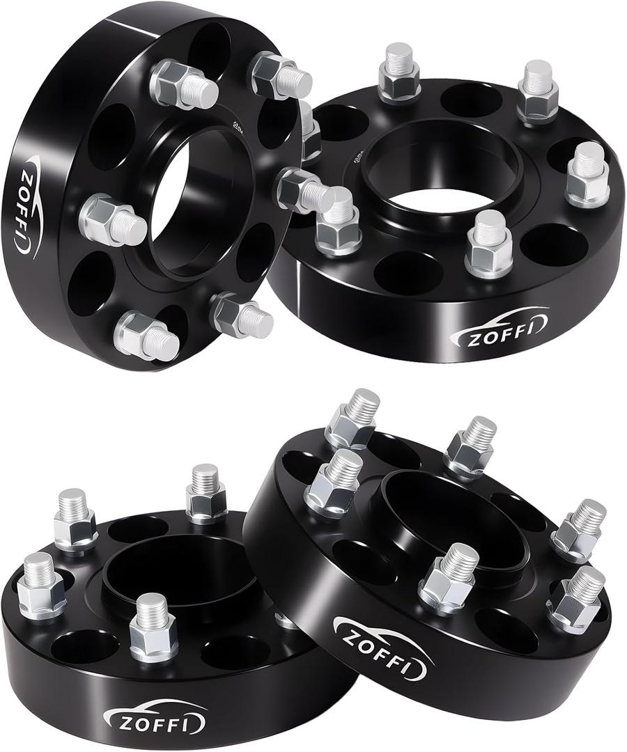 ZOFFI 6x5.5 Wheel Spacer for Silverado Sierra 1500, Thickness 1.5inch with 78.1mm Hubcentric 6x139.7 M14x1.5 Studs 6 Lug Wheel Adapters for Tahoe Suburban Avalanche Yukon Escalade 4PCS Color Black