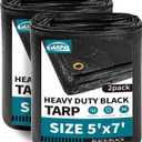 TARPAL 5x7ft tarp2pack Black Tarp 14mil Heavy Duty Tarp Small TarpsWater and UV Protection,for Outdoor Furniture Covers Waterproof,Awnings,Roofs,Tents,Pool Cover,Shade Cloth for Garden