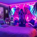 BVBOX Blacklight Tapestry,WingTapestry Glow In The Dark,UV Reactive Black Light Upright Posters Wall Hanging for Bedroom Dorm Living Room Backdrop Decor (wing5, 90L x 70W)