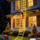 338 LED Christmas Lights Indoor Outdoor Decorations 10FT Christmas Decorative Ladder Lights with Santa Claus, 8 Modes Waterproof Xmas Tree Light for Garden Window Home Wall Decor, Warm White