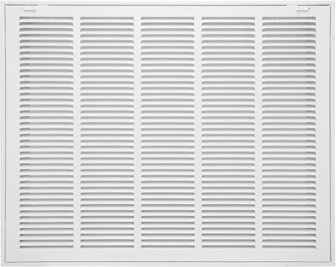 25"W x 20"H [Duct Opening Size] Steel Return Air Filter Grille - Removable Face/Door for 1 inch Filters -HVAC Vent Cover Grill - White [Outer Dimensions: 27 5/8"W X 22 5/8"H]