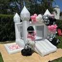 POYOUNGHU White Bounce House, House with Blower, Inflatable Bouncer, Children's Toy, Sewn Extra Thick Material for Durability
