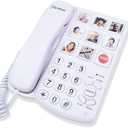 Excelltel Big Button Phone for Seniors, Corded Landline Telephone with Handsfree Function and 9 Groups of Memory, One-Touch Dialling,Suitable People with Vision Disorders/Hearing Damage (EX-LD-858HF)