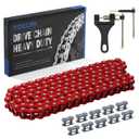 YOXUFA 420 Chain 132 Link Compatible with 125cc 110cc SSR Taotao Apollo Coolster Kazuma 50cc 70cc Pit Dirt Bike ATV 4 Wheel Go Kart Predator 212cc Coleman CT200U BT200X Baja MB165 Mini Bike Red Parts