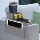 Silicone Couch Cup Holder, VIENFUT Anti-Spill and Anti-Slip Sofa Armrest Tray, Dirt-Resistant Silicone Couch Arm Tray for Remote, Snacks, Cellphone and iPad, Gift for Family, Friend (Gray)