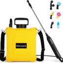 2 Gallon Battery Powered Sprayer, Electric Garden Sprayer with 6 Mist Nozzles, Adjustable Spray Effect, Weed Sprayer with Hand Shank Waterproof, Adjustable Telescopic Rod, for Yard, Lawn and Garden