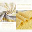 DJY Striped Quilt Set Queen Size, Yellow Grey Boho Striped Patchwork Leaves Printed Bedspread Coverlet Set 3 Pieces Soft Lightweight Microfiber Quilted Bedding Set for All Season (96"x90")