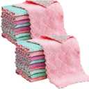 Reusable Microfiber Kitchen Cleaning Cloths  Super Absorbent, Quick-Drying Dish Towels for Kitchen Car Furniture Bowl Tea. 10.6" x 6.3" Coral Velvet Dishcloths Lint-Free Machine Washable 20 Pack Rags