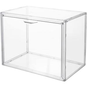 Attelite Clear Acrylic Display Case,Display Storage Box Countertop with Magnetic Door,Stackable Dustproof Protection Showcase for Action Figures,Collectibles (Big 1pack)