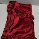 Velvet Throw Pillow Covers Set of 2, Soft Decorative Ruffle Cushion Cases for Couch Sofa Bedroom, 18 x 18 Inches, Red