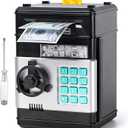 Piggy Bank, Vcertcpl ATM Coin Money Saving Box with Password, Kids Safe Money Jar with Auto Grab Bill Slot, Birthday Gifts Toys Bank for 6 7 8 9 10 11 12 Year Old Girls Boys