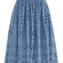 dowerme Women Summer Dresses 2026 Casual Sleeveless Crewneck A-Line Boho Lace Eyelet Cotton Tank Maxi Dress with Pockets M