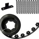 Landscape Edging Kit Black 20 ft Lawn Edging Include 20 Spikes, 2 in Tall Plastic Garden Edging Border for Landscaping, Flower Gardens, Lawn (Black-20ft)