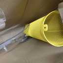 Kingsyard Finch Bird Feeder for Outdoors Hanging, Metal Mesh Tube Bird Feeders for Thistle & Nyjer Seed, Large Removable Tray & Rainproof Dome, 2.5 lbs Seed Capacity, Yellow