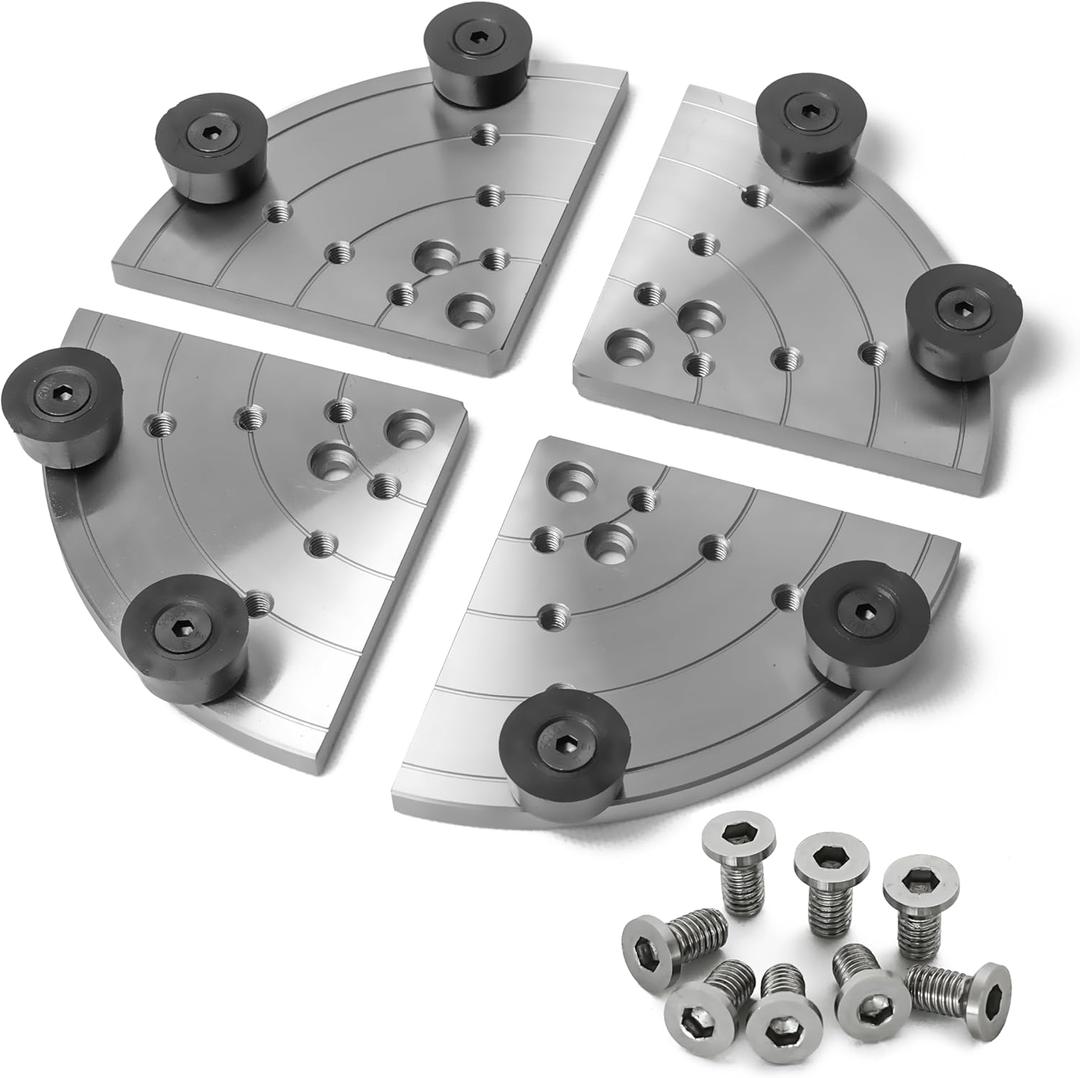 NCK-3.75Z-FJ8 8" Flat Jaws with 7pcs Taper Plug Screws for Woodlathe Chuck Woodturning Tools,Compatible with the Chucks: SuperNOVA2, G3 Nova, Robert Sorby Patriot, Record Power SC3, Record Power SC4.