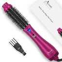 Aima Beauty One Step Hair Dryer & Volumizing Hot Air Brush, Ceramic Straightener Brush, Curler & Hot Comb 4 in 1 Salon Ionic Hair Brush, Rose Pink