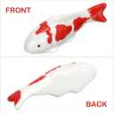 Gatuida 2Pcs Ceramic Floating Fish Ornaments for Garden Pond Bathtub Aquarium D Cor Koi Fish Figurines 3.93 Inch