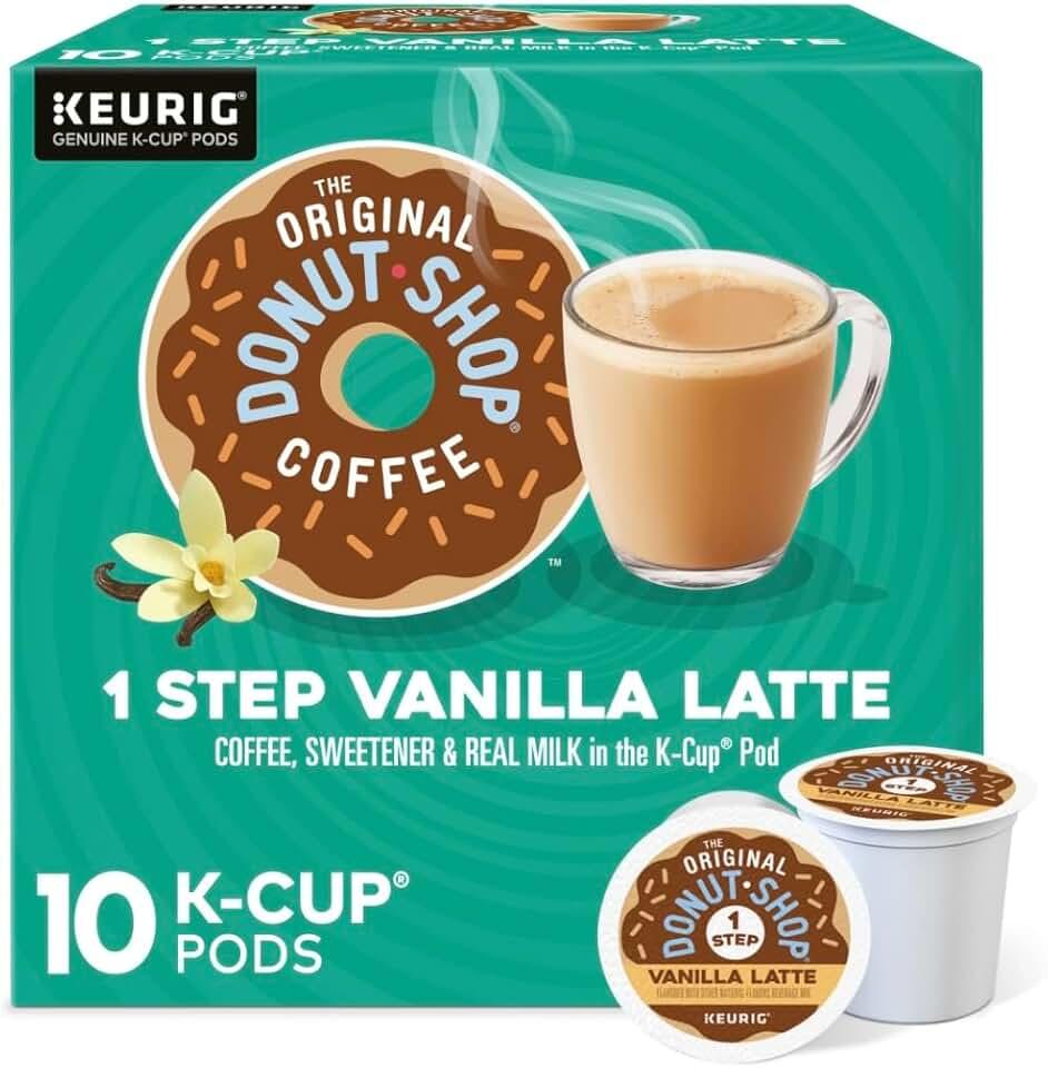 The Original Donut Shop Coffee 1-Step Latte Vanilla Latte, 10 Ct, 6-Pack, BBD 15 May 2026
