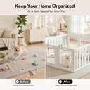 Soulbond Clear Acrylic Dog Playpen Indoor (24 Inch, White, 12 Panels) | Non-Slip,Tool-Free Assembly, External Door Lock Play Pen for Puppies and Small Dogs