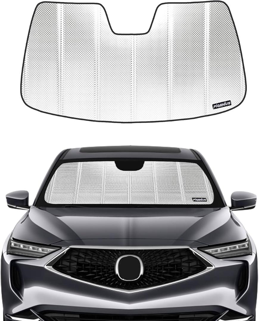 Pigenius Windshield Sun Shade for Acura MDX 2022-2026. Reflective Aluminum Film Front Window Sunshade - BLAZBLOCK