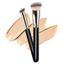 Makeup Brushes DPOLLA Pro Foundation Brush and Flawless Concealer Brush Perfect for Any Look Premium Luxe Hair Contour Brush Perfect for Blending Liquid,Buffing,Cream,Sculpting,Mineral Makeup (Black)