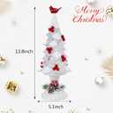 Yinns Acrylic Christmas Tree 14" Light up LED Cardinal Battery Operated Christmas Tree Tabletop Decor Christma Decoration Indoor Home Party Supplies