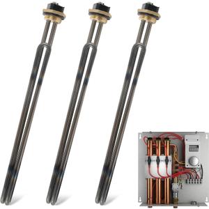 3 Pcs Titanium Heating Element HE 90240 80240  9kW 240V Replacement for EcoSmart Eco 18/24/27/36 Tankless Water Heater Parts, Screw-In Element Replace R004709024S SGB-2903 HA-P004 HA-P005