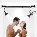 Tandem Shower Heads, Double Shower Head for Couples, Dual Shower Head System for Two People, High Pressure and Adjustable Double Shower Heads (Black)