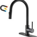 Havin Black Kitchen Faucet with Pull Down Magnetic Sprayer, High Arc Stainless Steel Material, with cUPC Ceramic Cartridge,with 10" Deck Plate,Fit for 1 or 3 Holes Kitchen Sink or Laundry Sink,Black