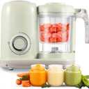 Baby Food Maker, 4 in 1 Baby Food Processor and Steamer, Baby Blender, Multifunctional Baby Puree Maker, Dishwasher Safe, Green, BFM002
