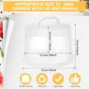 Baderke 10 Inch Round Cake Carrier with Lid and Handle - Two Sided Cake Holder & Box for Transport, Pie, Cupcake(White)