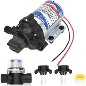 Automatic-Demand Diaphragm Pump 2088-343-135, 12V DC, 3.0 GPM With Viton Valves, 45 PSI Demand Switch, Santoprene Diaphragm, Self-Priming, MAX 10 AMPS, 1/2"-14 NPSM Port