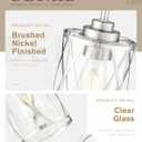 Beionxii 2 Pack Brushed Nickel Pendant Lights Kitchen Island, Glass Pendant Light Fixtures with Clear Glass and Rods, Kitchen Pendant Lighting Over Island, BX-PL07BN-2PK