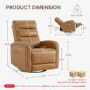 KISLOT Power Swivel Recliner Chair, Faux Leather Recliner 270° Rotation Modern Nursery Glider, Ergonomic Armrest & Side Storage Pocket, Comfortable Armchair for Living Room Bedroom & Nursery