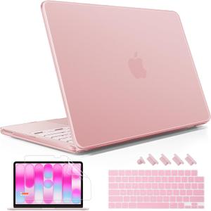 May Chen for MacBook Neo 13 inch Liquid Retina Display ((2026 Release A3404), Slim & Lightweight Protective Case with Screen Protector&Keyboard Cover&Dust Plug, Frosted Blush
