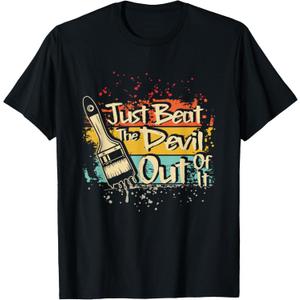 Retro Just Beat The Devil Out of It Artist Drawing T-Shirt 2XLT