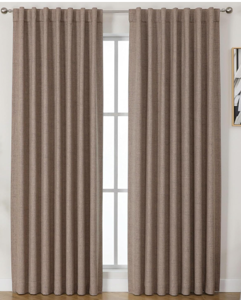 BGment Sliding Door Curtains - Wide Room Divider Faux Linen Curtains for Open Closet - Burlap Textured Privacy Window Drapes, 2 Panels, 100 x 84 Inch, Light Beige