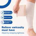 AZEN Premium 5 Pack Elastic Bandage Wrap 6 Inch, Compression Wrap Bandage for Legs, Ankle, Knee, Tummy, Body, Latex-Free, Lymphedema Wraps for Legs