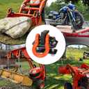 3/8 inch Tractor Bucket Grab Hook with 5/8 inch Tie Down D-Ring Shackle 2 Pack, Bolt-On Tow Hook Mount with Bracket Plate, Max 10,000 lbs Capacity (Black & Orange)