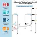 665lbs Toilet Safety Rail - Medical Grade Heavy Duty Bariatric Support Frame - No-Drill Stand Assist with Vacuum Suction Cup & Foam Handles - Adjustable Height & Width for Seniors, Post-Surgery