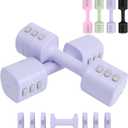 Adjustable Dumbbell Set of 2, 4 in 1 Free Weights Dumbbells Set for Women with Fast Adjustment, Each 2lb 3lb 4lb 5lb Hand Weights Set for Home Gym & Outdoor Exercise Training (Purple)
