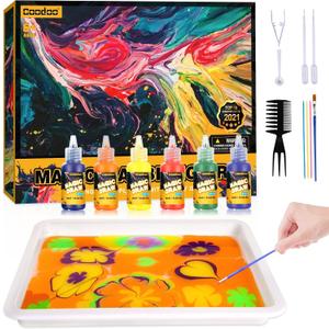 Water Marbling Paint for Kids - Arts and Crafts for Girls & Boys Crafts Kits Ideal Gifts for Kids Age 6-8 8-12