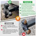Trailer Hitch, Premium Black E-Coated Tri Ball Hitch with Tow Hook, 1 7/8 Ball Hitch, 2 inch Ball Hitch, 2 5/16 Ball Hitch, Rust-Resistant 2 inch Receiver Hitch, 10,000 lbs GTW (Locking Pin)