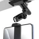 Sun Visor Metal Phone Holder for Car, [Two Swivel Ball Heads] Cellphone Holder for Vehicle with 1/4'' Clamp Fit for iPhone16/15/14/13/12 Pro Max, Galaxy S24/23/22, and More 4-7'' Smartphone