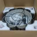 20'' Rattan Fandelier, Boho Farmhouse Fan Chandelier Handwoven Rattan Lampshade, Reversible 7-Blade Ceiling Fan with Adjustable Height, Soft Plum-Blossom Diffused Light 3 Colors (Modern Black)