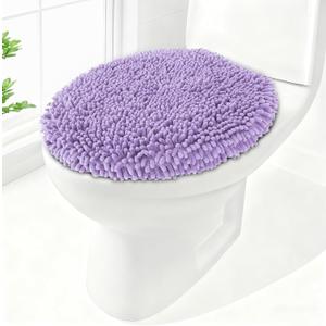 Soft Chenille Toilet Lid Cover 19.5L" x 18.5W" Machine Washable
Toilet Seat Cover Adjustable Rubber Backing Fits Most Round Elongated and Oblong Lids