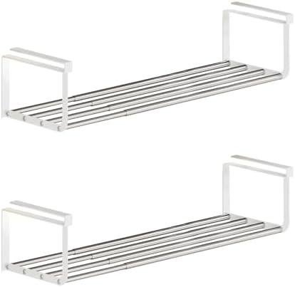 HGZBS Expandable Shoe Rack Organizer - Adjustable Shoe Rack & Under Cabinet Shelf - for Shoe or Clothing Storage and Organization, Under Shelf Storage (Stainless, 2Pcs)